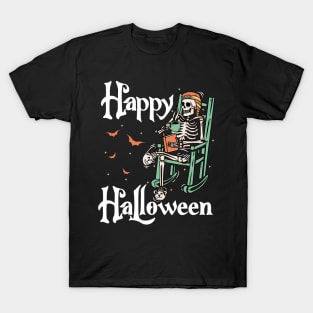 Zombie skull but coffee first  Funny Halloween Design T-Shirt